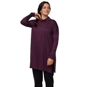 Wool& Simone Cowl Tunic Merino Wool Turtleneck Marionberry Purple Size Medium